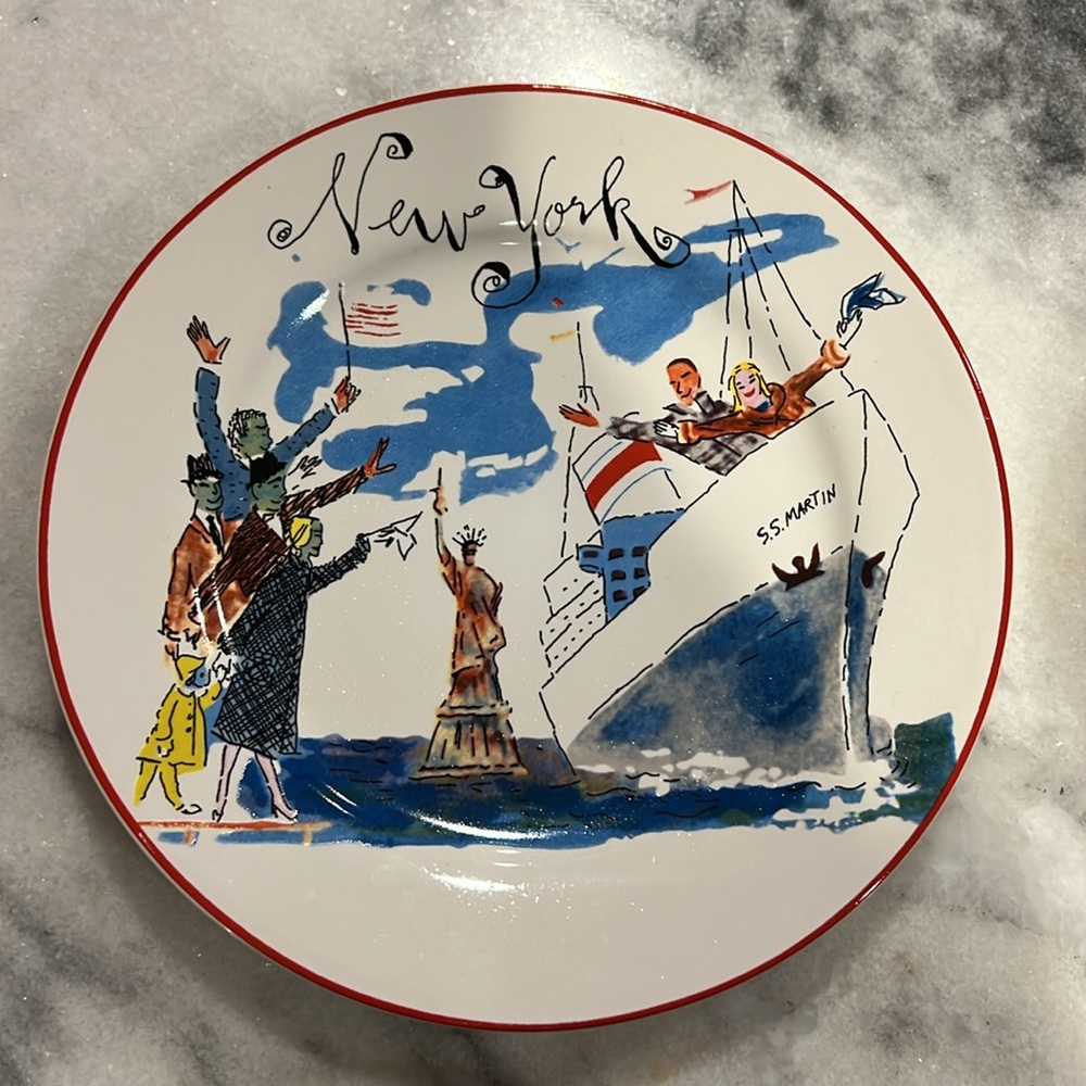 Vintage ROSANNA Bon Voyage Set 4 Dessert Plates New York, Paris, London, Venice - Picture 3 of 7